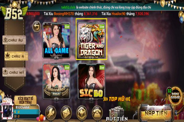 Rồng hổ tại B52 Club - Review cách chơi đơn gian mà hiệu quả luật chơi rồng hổ b52 club