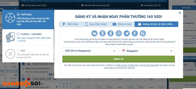 1xBet - Link vào nhà cái 1xBet không bị chặn, chính thức 2022 Đăng ký tài khoản qua mạng xã hội tại nhà cái trực tuyến