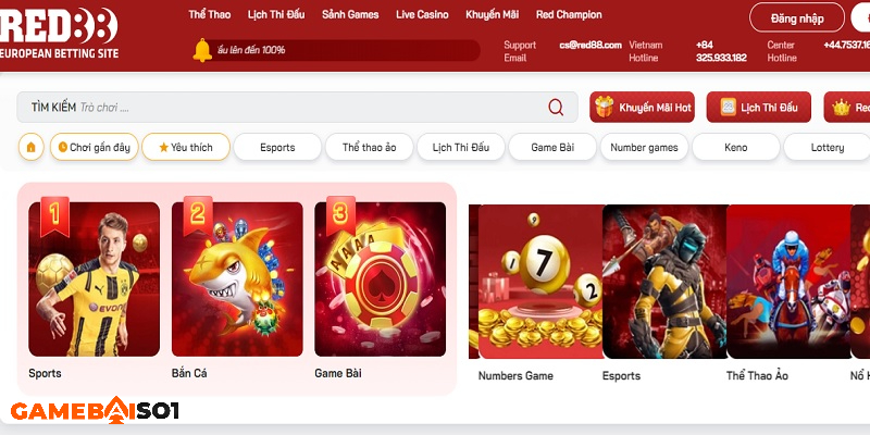 Red88 - Nhà cái cá cược online hàng đầu Châu Âu Kho game đa dạng, đặc sắc với tỷ lệ thắng cược cao nhất nhì làng game