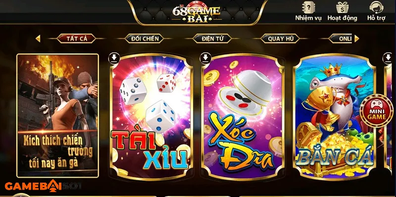 Game đánh bài 68 Game Bài - Cổng game bài đa dạng thể loại Kho game 68 game bai