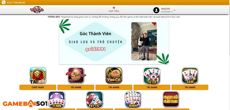 Game đánh bài Thapthanh - Đem thế giới game bài đến với bạn cong game bai thapthanh