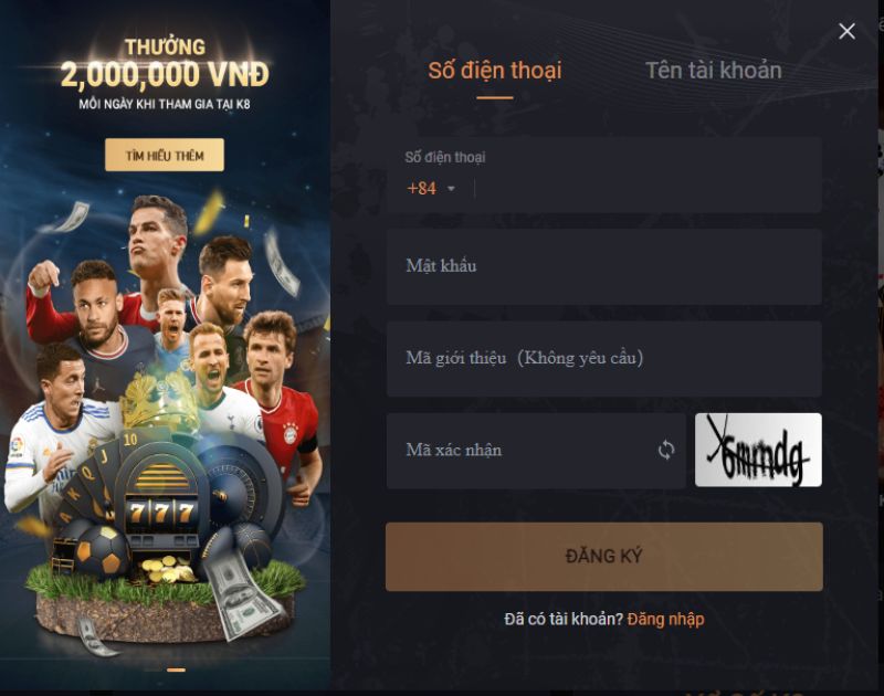 K8 - Nhà cái cá cược trực tuyến với lượng người tham gia khủng đăng kí