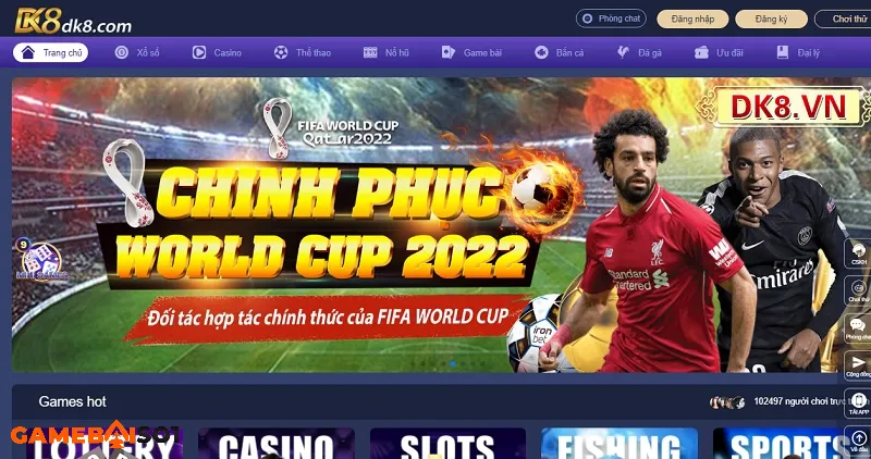 DK8 - Nhà cái cá cược uy tín nhiều lộc lá hàng đầu Châu Á giao dien DK8