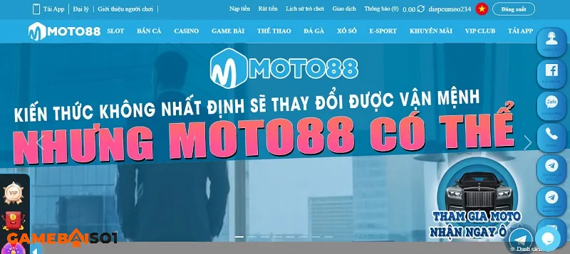 Moto88 - Cổng game bài đổi thưởng lớn nhất miền Trung nha cai moto88