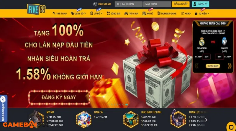 FIVE88 - Nhà cái uy tín về cá cược thể thao hàng đầu VN uu diem five88