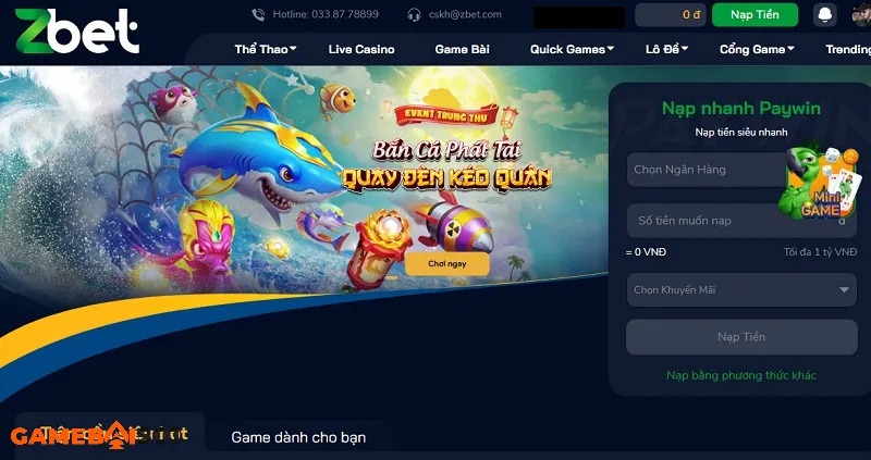 ZBet - Nhà cái cá cược trực tuyến uy tín hàng đầu châu Mỹ zbet