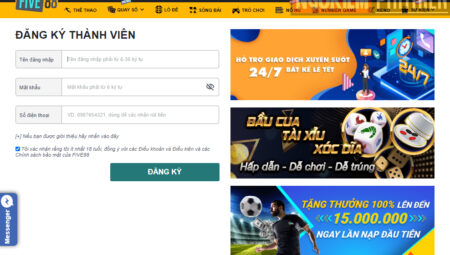 Hướng dẫn đăng ký Five88 nhanh chóng và chính xác nhất ĐĂNG KÝ FIVE88 - NHÀ CÁI FIVE88
