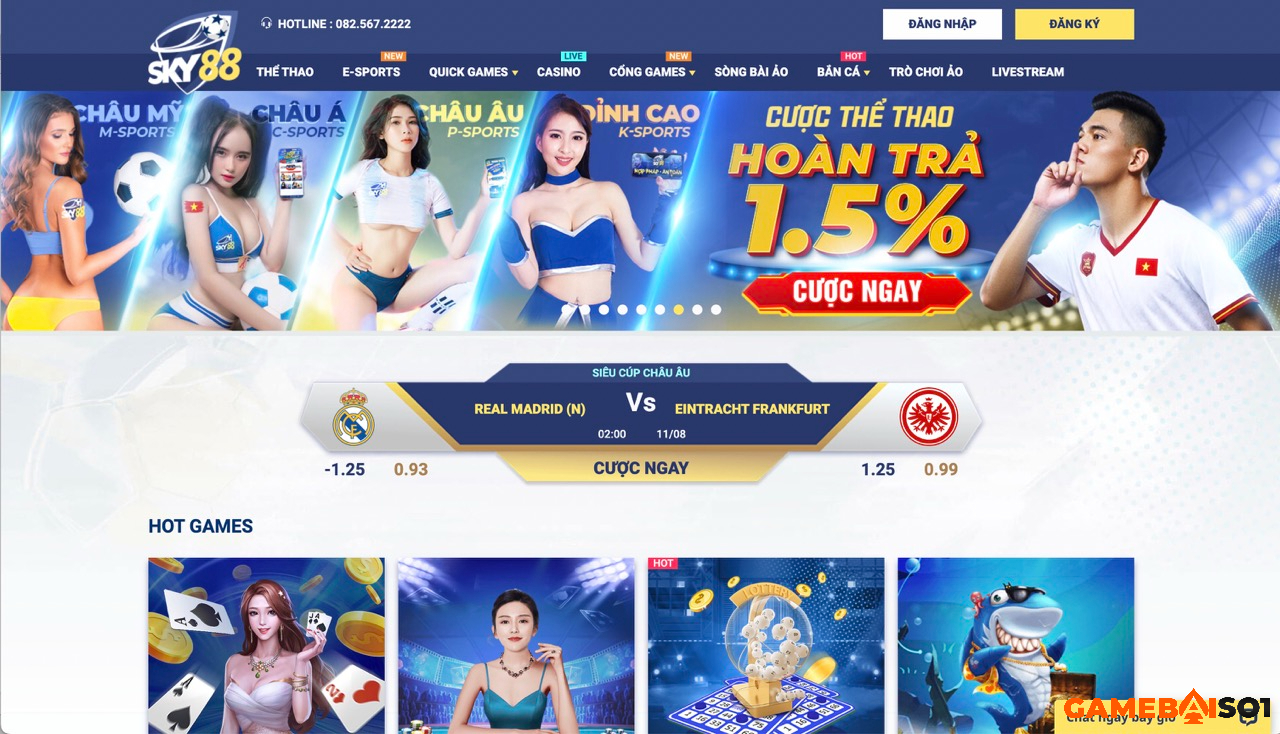 Link vào Sky88 chính thức để cá cược an toàn nhất 2023 hot game tại sky88