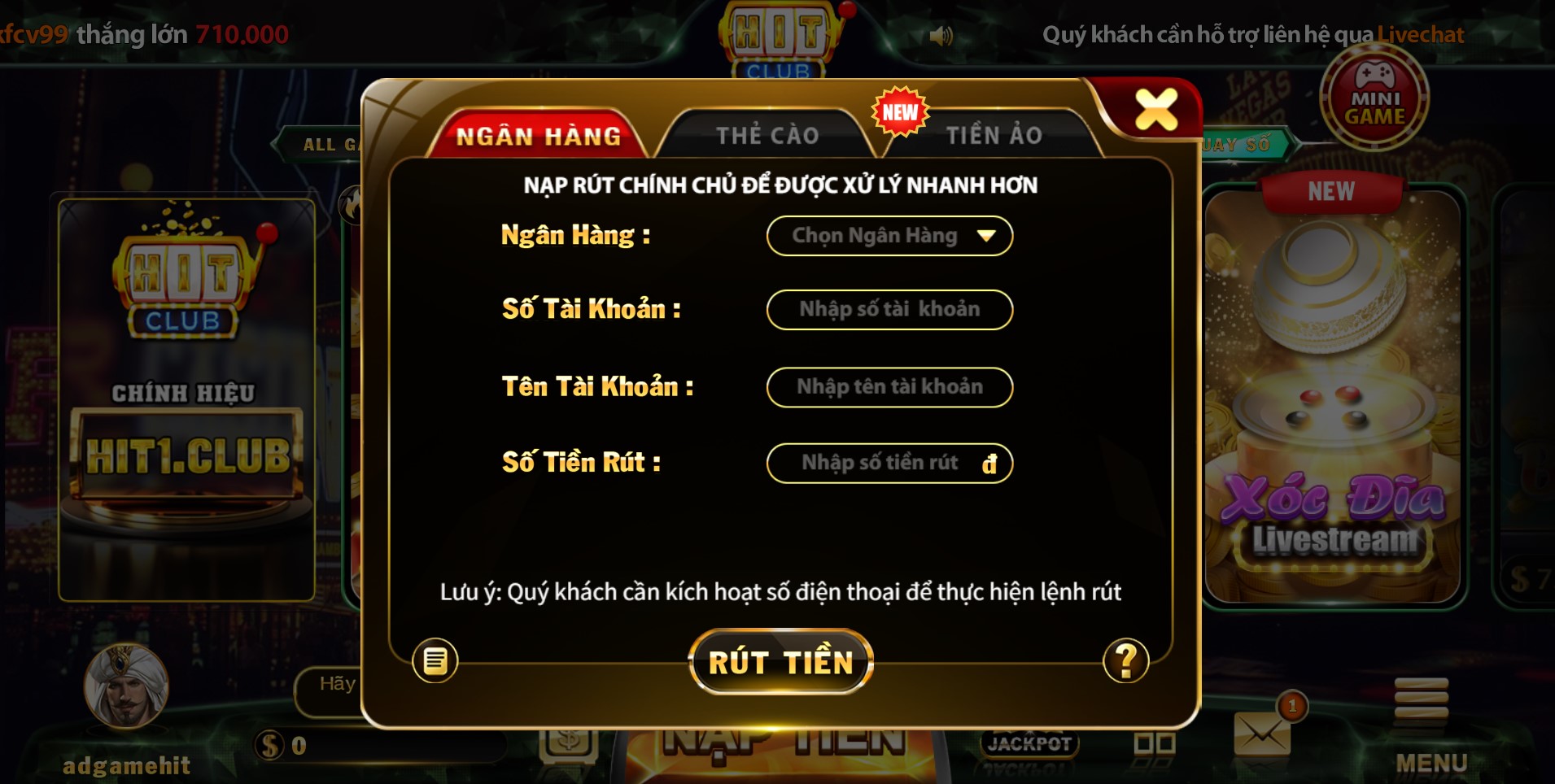 4 Cách Nạp Tiền Hit Club Cực Đơn Giản Dễ Hiểu lưu ý khi nạp tiền Hit Club