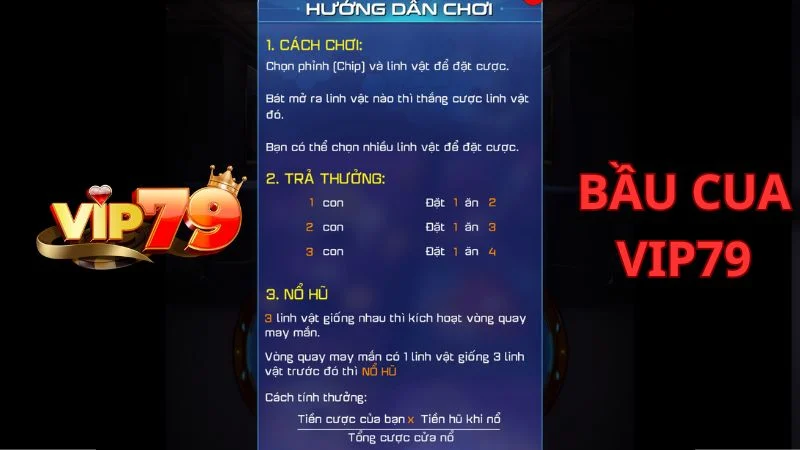 Hướng Dẫn Chơi Bầu Cua Vip79 Phá Đảo Thế Giới Ảo Cách chơi bầu cua Vip79